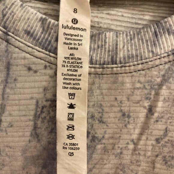 Lululemon Swiftly Tech Long Sleeve 2.0*, MultiDye Gray/White - Size 8 - Picture 6 of 10